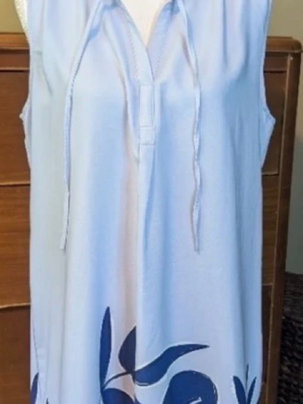 Merona tropical blue palm leaf  shift dress, XL